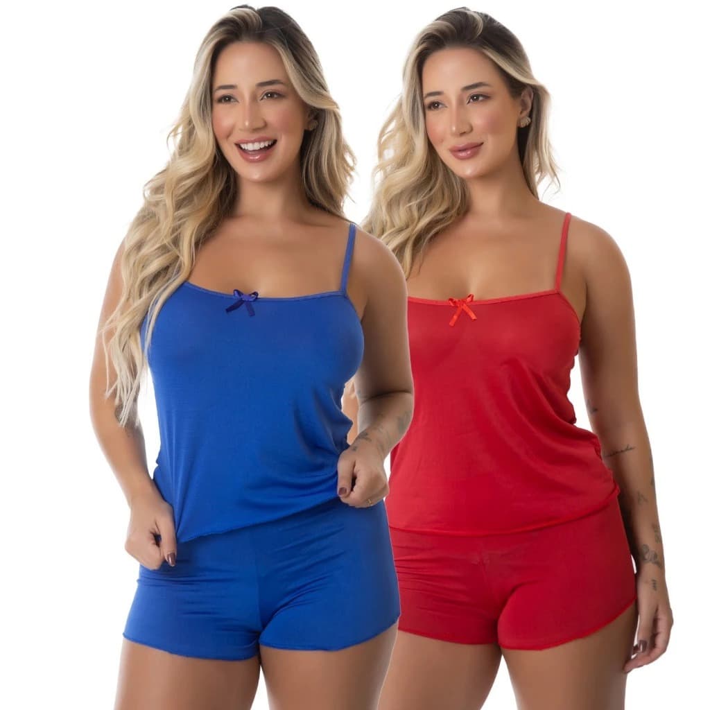 Kit 2 Baby Doll LISO MICRO Short Doll Lingerie Sexy Diversas Cores