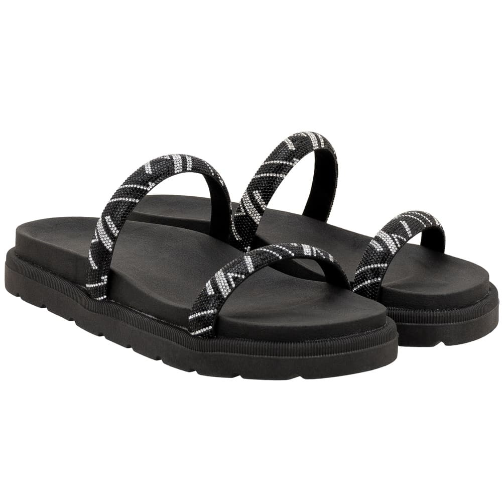 Sandálias feminina Papete Birken tiras de brilho Strass Luxo super confortável sandália elegante