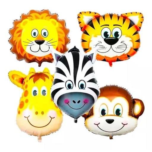 Kit 5/10/15/20/25/30 Balão Metalizado Safari Fazendinha Animais Centro De Mesa 32x24cm animais balão