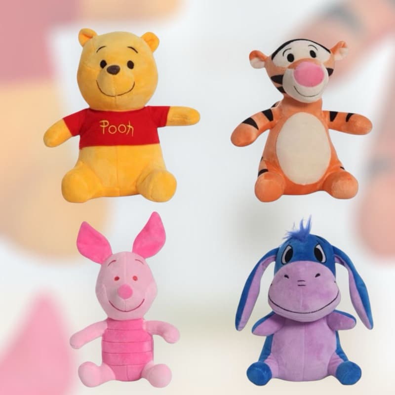 Pelúcia 25Cm Ursinho Pooh E Turma Amigos Winnie Tigre Leitão Porco Burrinho Brinquedos Infatins Desenho