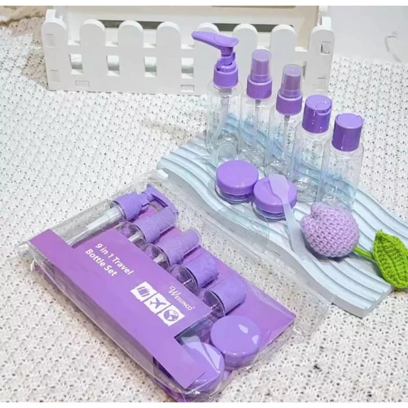 Kit Viagem Higiene Frascos Spray Portatil Uso em Geral Para Creme Shampoo Gel Perfume Alcool 8/9 Pçs—new