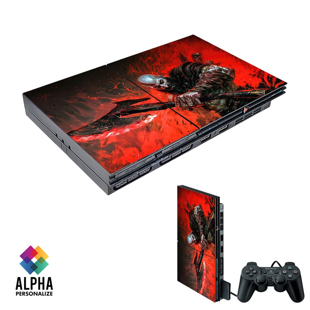 Skin Adesiva Ps2 Slim Kratos God Of War Playstation 2 Adesivo Personalização