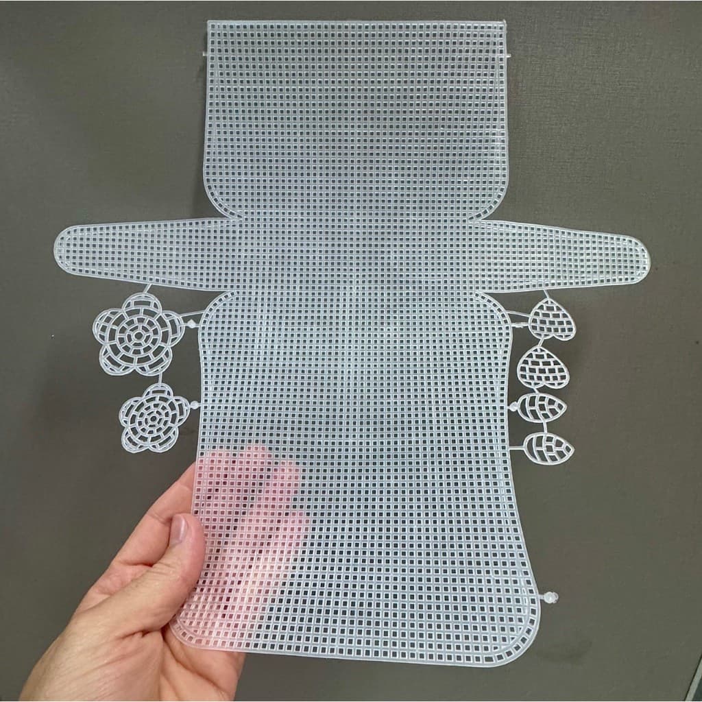 Tela Estrutura Para Bolsa de Crochê Furo Para Fio 2-3 MM - Malha Chenille Modelo P - 33x33Cm