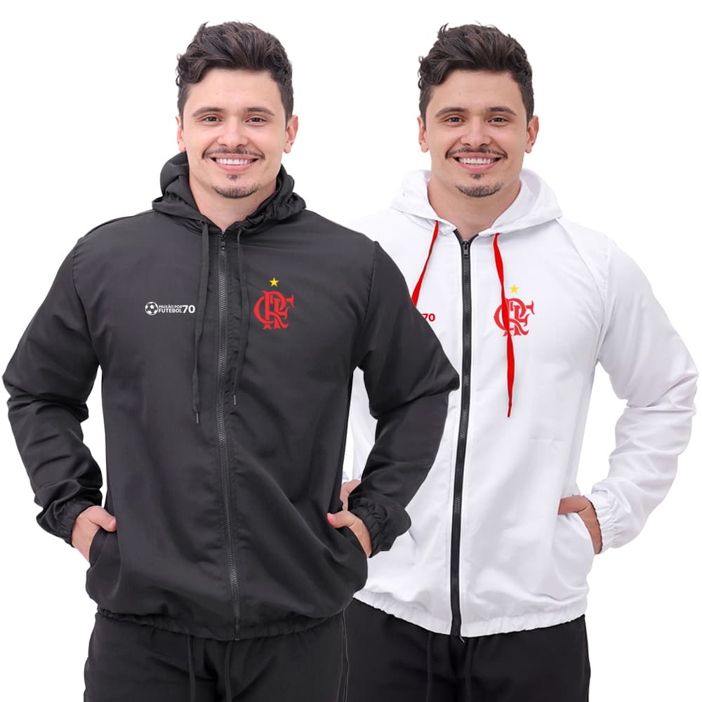 Kit com 2 Corta-Vento Masculino - Leve, Resistente e Estiloso - Paixão por Futebol - FLRJ