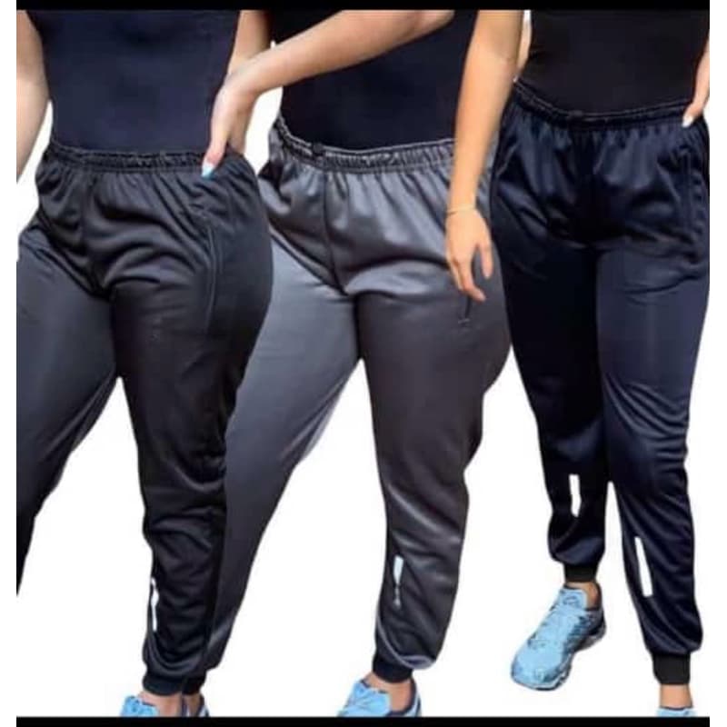 KIT 3 CALÇA  JOGGER FEMININA COM ZÍPER