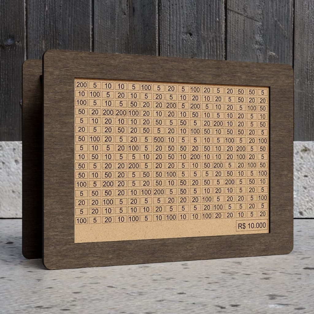 Cofre Desafio 10 Mil Mdf Guardar Dinheiro Porta Moedas Caixa De Dinheiro Guardar Dinheiro