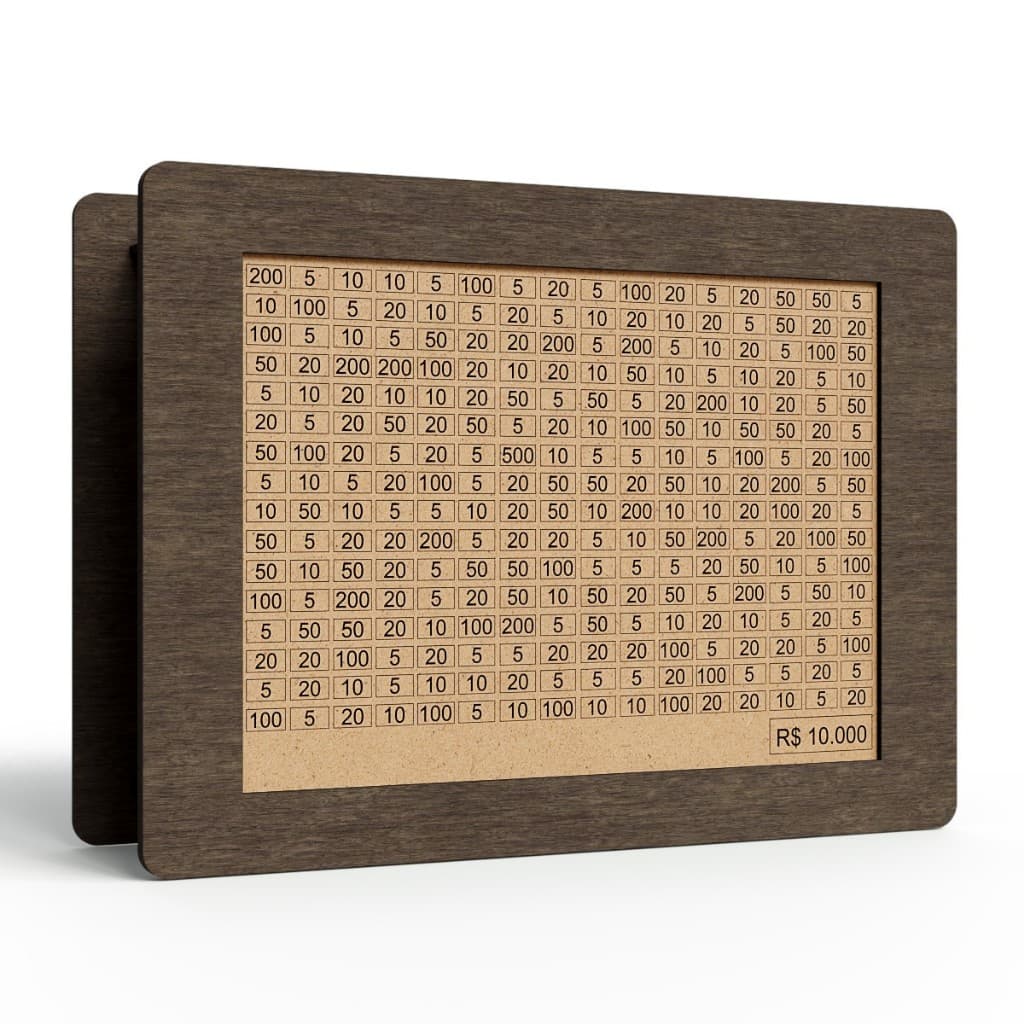 Cofre Desafio 10 Mil Mdf Guardar Dinheiro Porta Moedas Caixa De Dinheiro