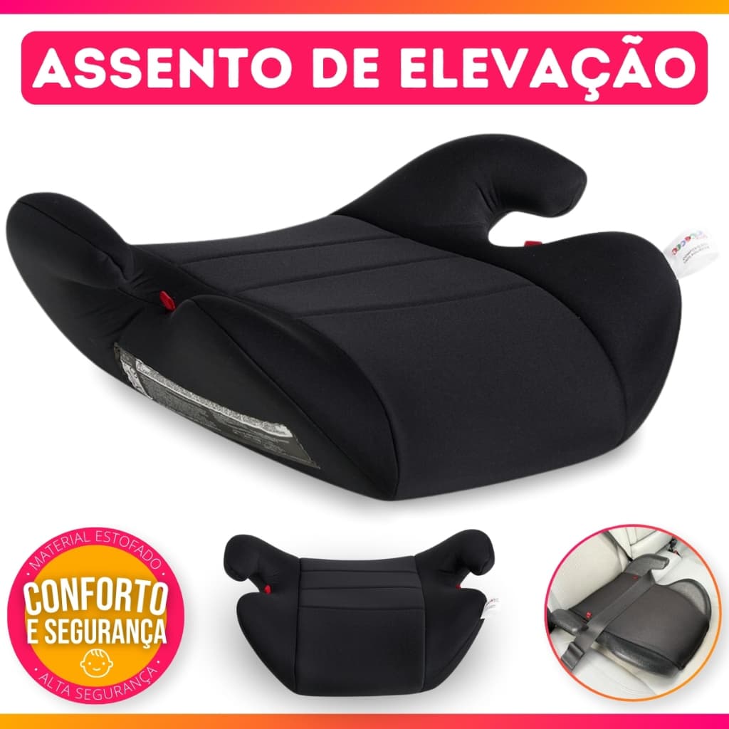 Assento De Carro Infantil Elevação Fit Up Preto 15 à 36kg