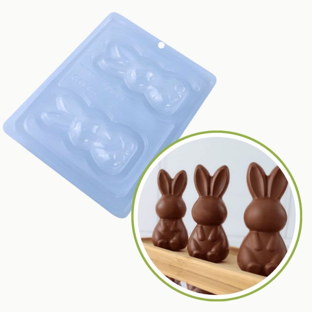 1~4 FORMA BWB SILICONE COELHO ENCANTADO PEQUENO 10609 LANÇAMENTO PÁSCOA 2025 (CHOCO)