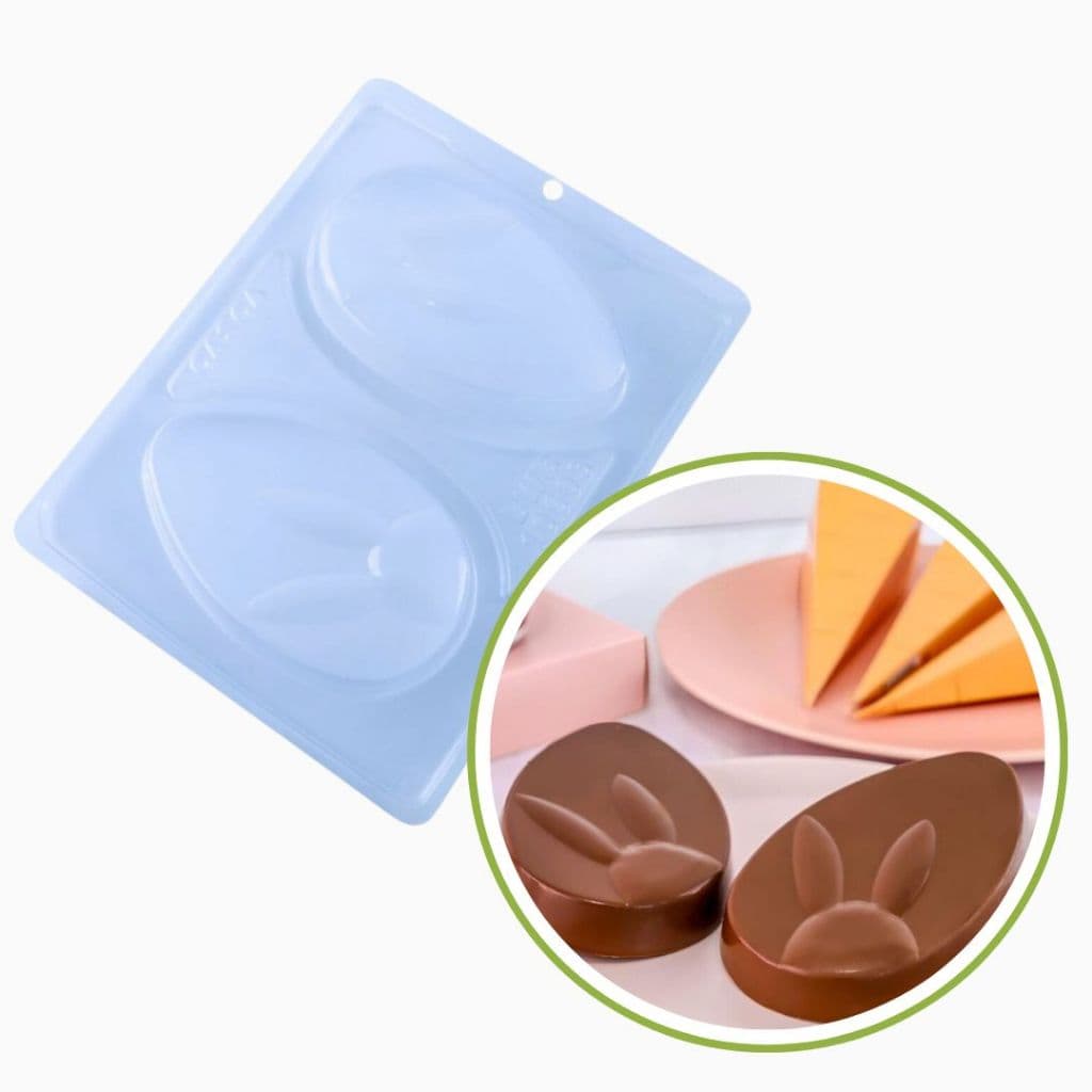 1~4 FORMA SILICONE TABLETE OVO COELHO 10603 LANÇAMENTO PÁSCOA 2025 (CHOCO)