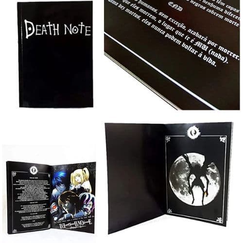 Caderno Death Note Kira L Ryuuk com Ilustrações Anime 56 Páginas Anotação e História