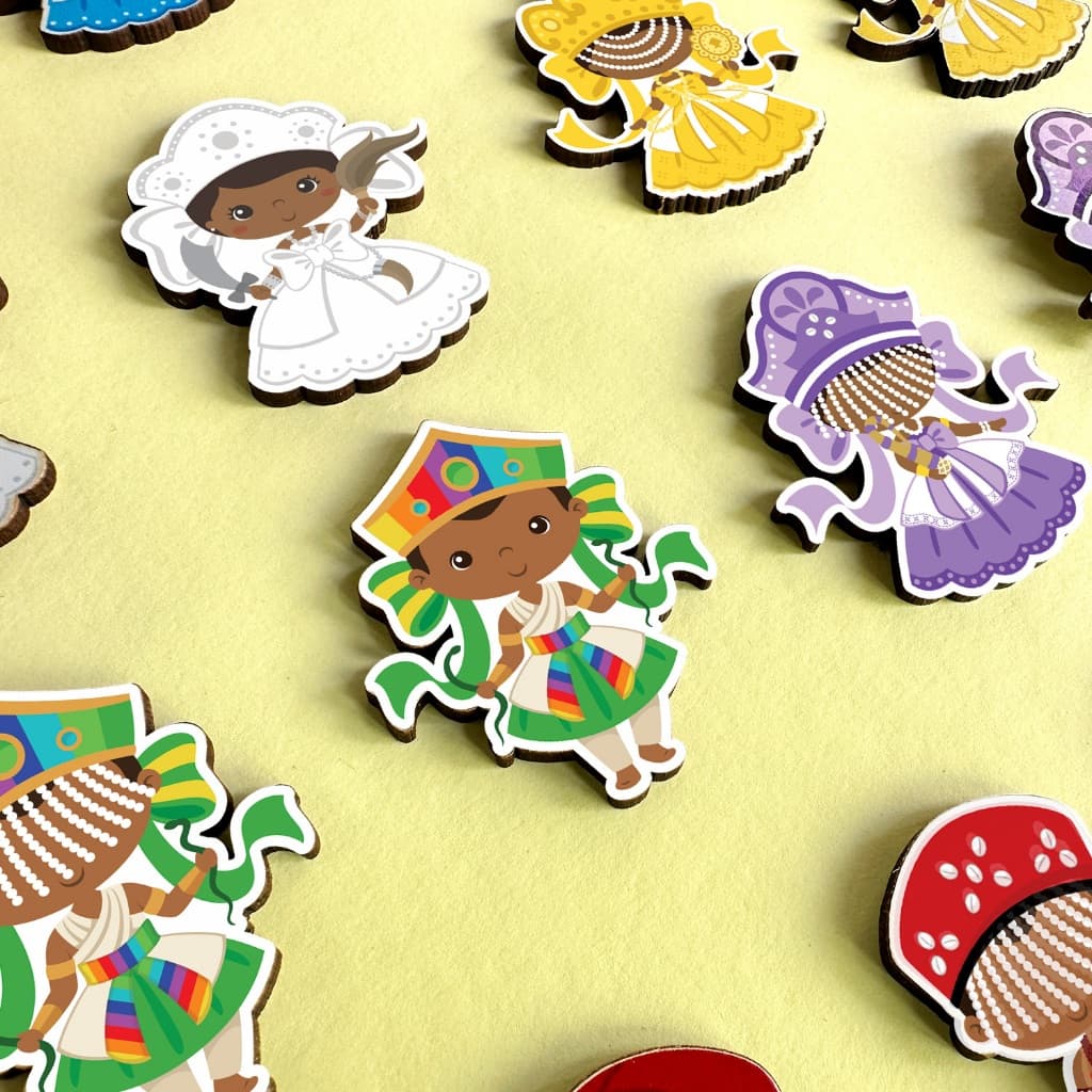 Imãs Decorativos de Geladeira Orixás Infantil Fofo Cute Mdf Adesivado 5 cm Magnético