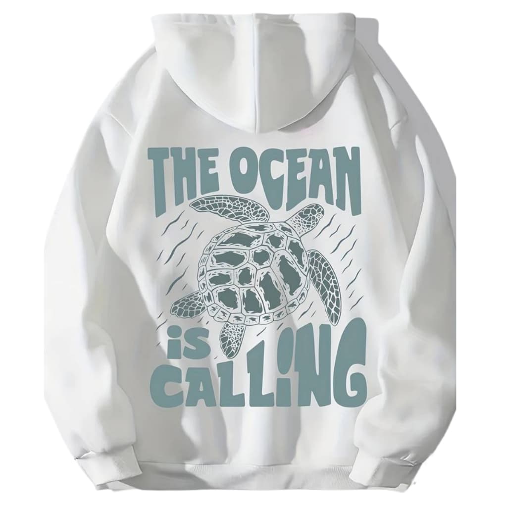 Moletom Inverno Tartarugas Canguru Oceano Estampado Unisex Várias Cores