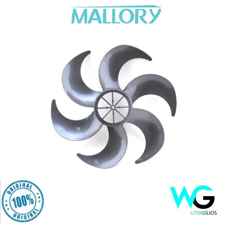 Hélice Ventilador Mallory Prata 6 Pás 30cm Turbo Silêncio Original