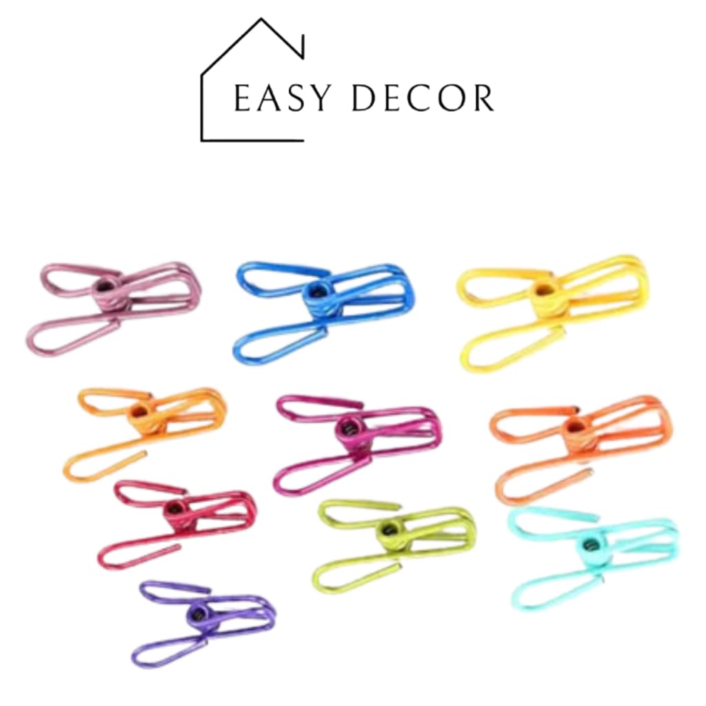Kit 10 Prendedores De Roupas Easy Decor Pregadores Metal Colorido