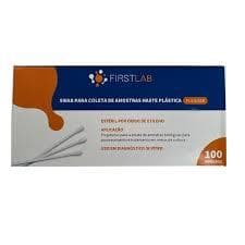 SWAB PARA COLETA DE AMOSTRAS - HASTE PLÁSTICA - COM 100 UNIDADES - FIRST LAB