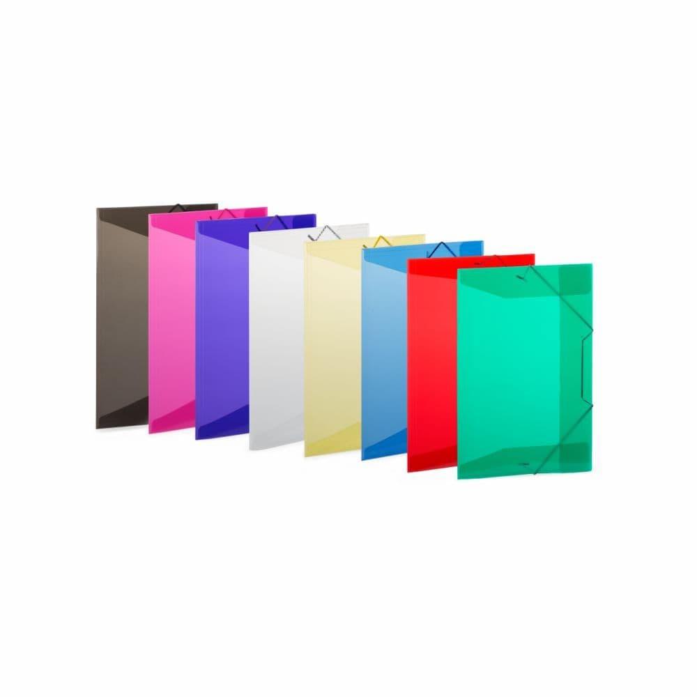 Kit C/ 10 Pastas Aba Elástico, 1/2 Ofício (Mini), Sem Dorso, Basic, A01B, Plascony