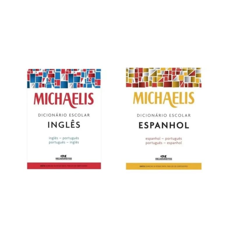 Kit 2 Dicionários Michaelis Escolar – Espanhol e Inglês