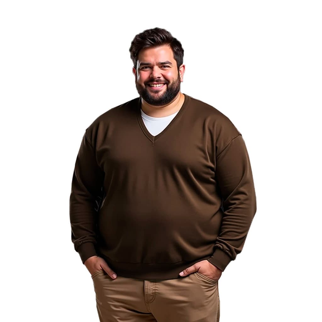 Blusa Suéter Maculina em Tricot Frio Casaco Plus G4 G5 G6