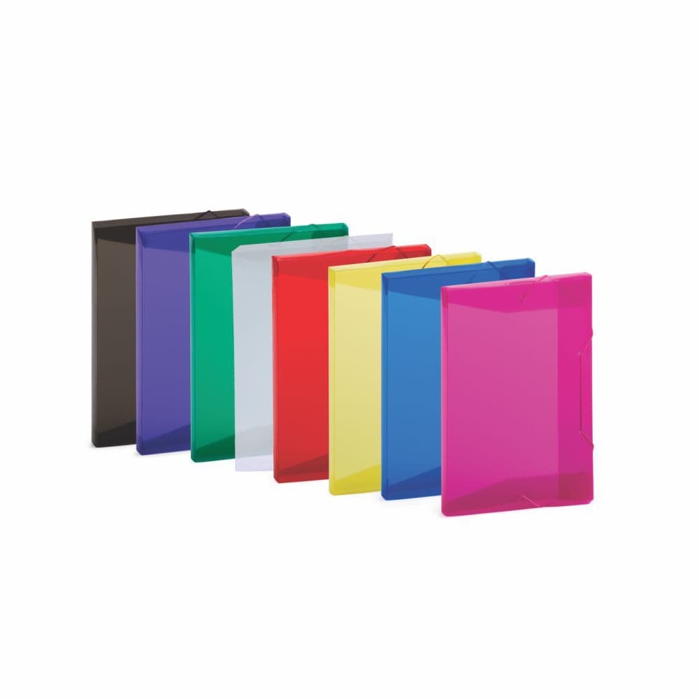 Kit C/ 10 Pastas Aba Elástico, 1/2 Ofício (Mini), Dorso 2cm, Basic, A020B, Plascony