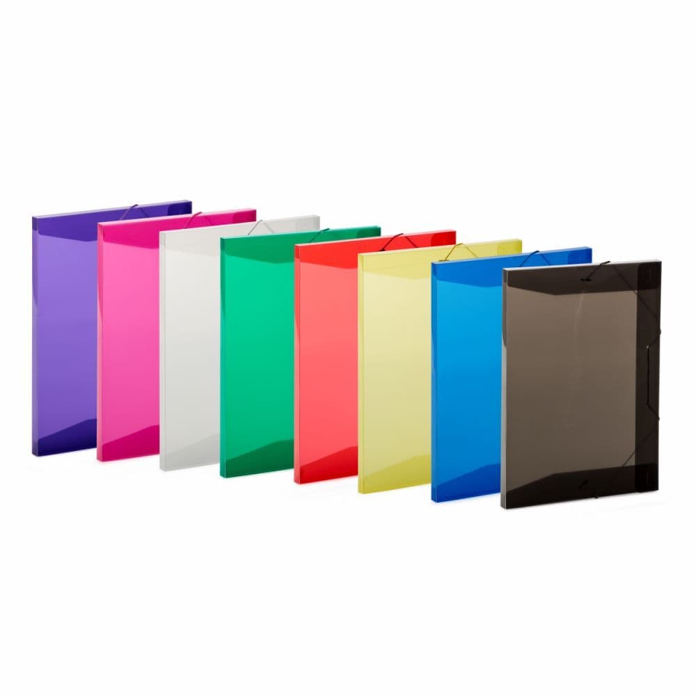 Kit C/ 10 Pastas Aba Elástico, Ofício, Dorso 2cm, Basic, A20B, Plascony