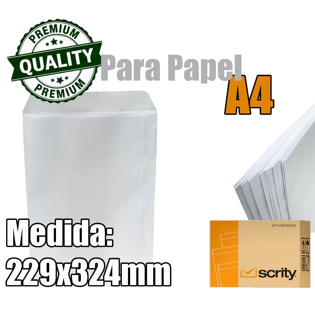 ENVELOPE BRANCO 50 UNID PARA ESCRITORIO DOCUMENTOS PARA FOLHA A4