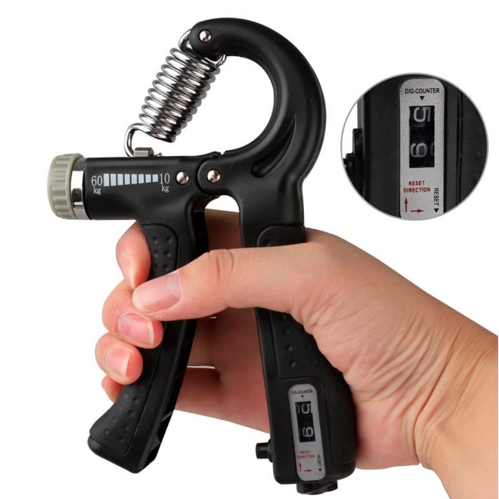 Hand Grip Flexor De Punho Exercício Para Mãos Ajustável Mola 60 Kg Treinar Antebraço  Com Contador 0 A 99