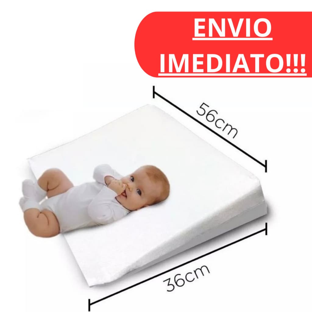Travesseiro Anti Refluxo para Berço Bebê com Capa Lavável (Enchimento + Capa) (Grande)