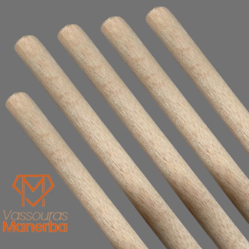 5 CABOS MADEIRA 120CM ( CABO CRU, LISO, SEM ROSCA) LIMPEZA VASSOURAS RODO