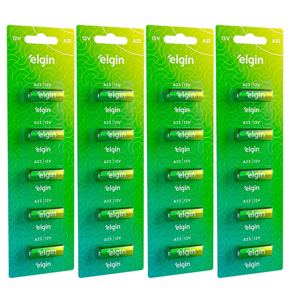 Pilhas Baterias Elgin 23a 12v A23 Alcalina Para Controle Portão 1/2/3/4/5 Cartelas