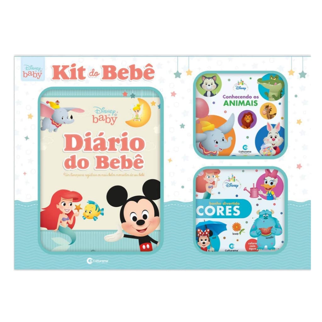 Kit do Bebê - Diario do Bebê + Livro de banho + Livro de pano