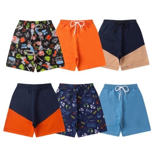 Kit 5 Peças Bermudas Para Meninos C/ Cores e Estampas Sortidas Infantil Masculino Tamanho 1 ao 14
