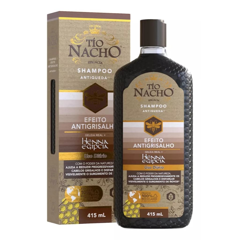 Shampoo Tio Nacho Antiqueda Antigrisalho 415ml Henna Egípcia