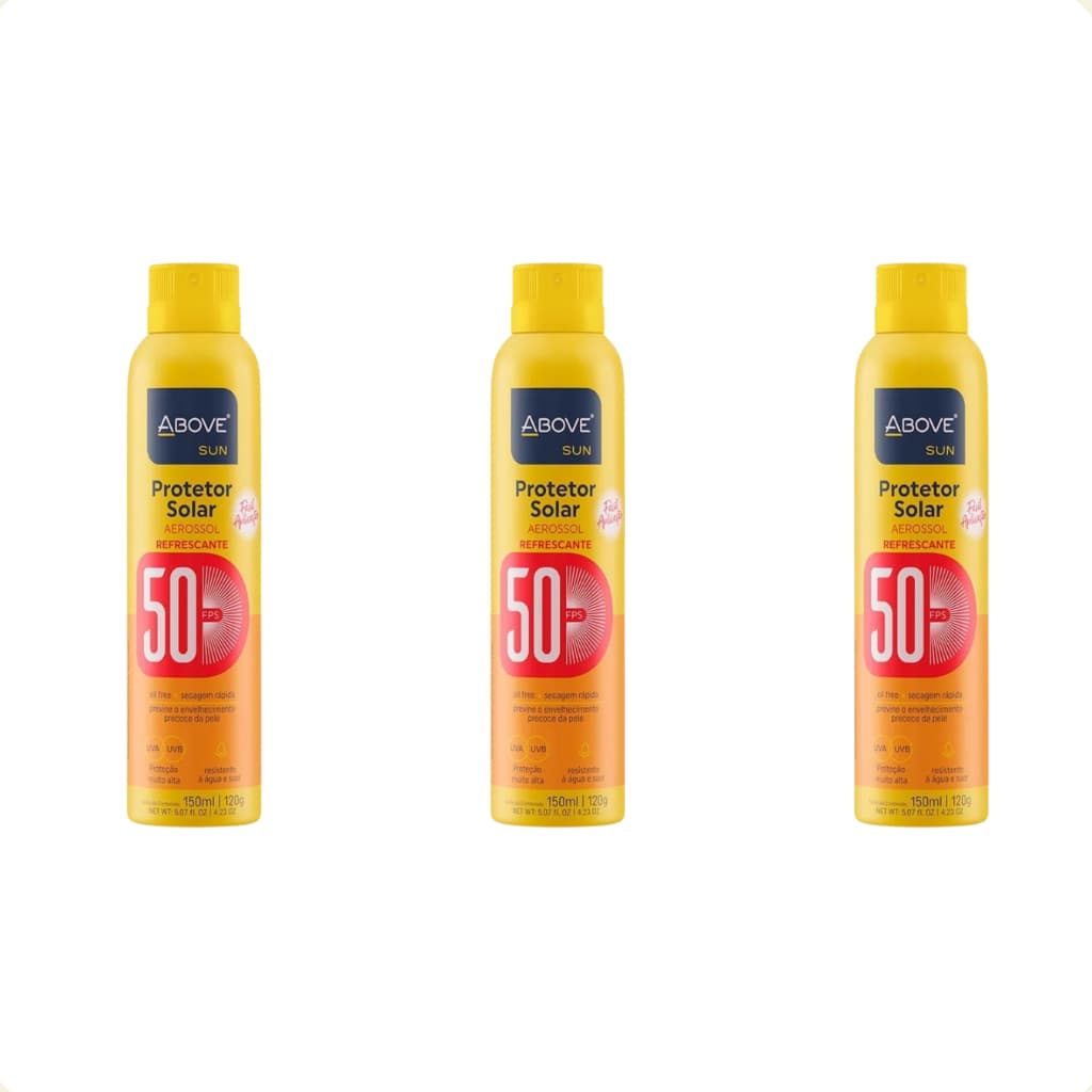 Kit Com 3/6 Protetor Solar Spray Above Fator 50 150ml proteção UVA e UVB