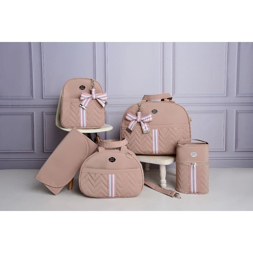 kit bolsa maternidade luxo e fita