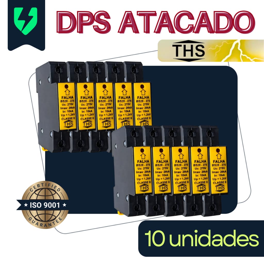Kit DPS 20kA Dispositivo Proteção Surto Antiraio - Ths Atacado Promoção Oferta