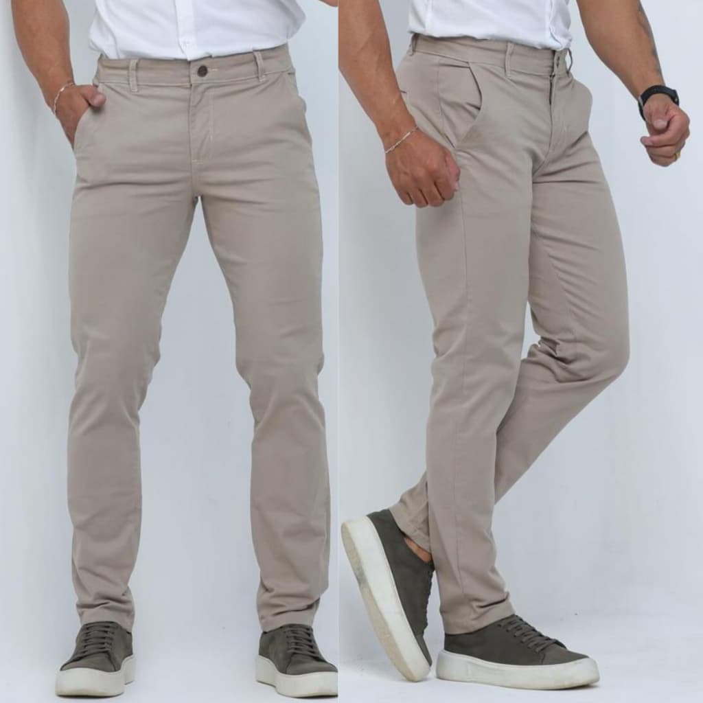 CALÇA MASCULINA SARJA Sport Fino Casual Com Lycra Elastano Casual Elegante