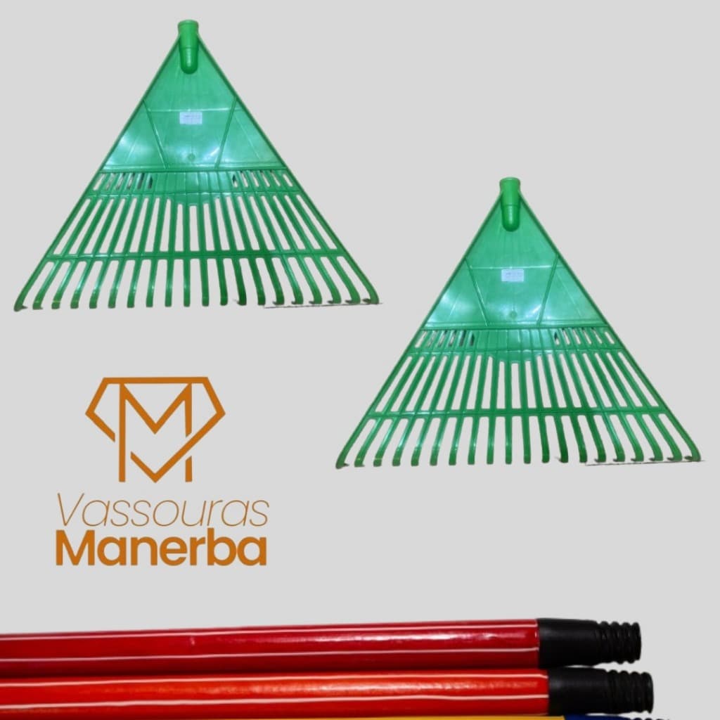 2 RASTELO PLASTICO COM 2 CABOS (RODO, VASSOURA, CABO, LIMPEZA)