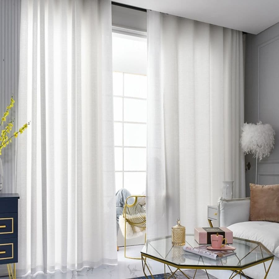 CORTINA DE LINHO TRILHO SUIÇO TODOS TAMANHOS E CORES SEM FORRO