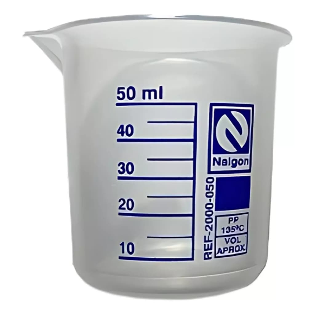 BECKER DE PLASTICO GRADUADO 50ML - FORMA BAIXA
