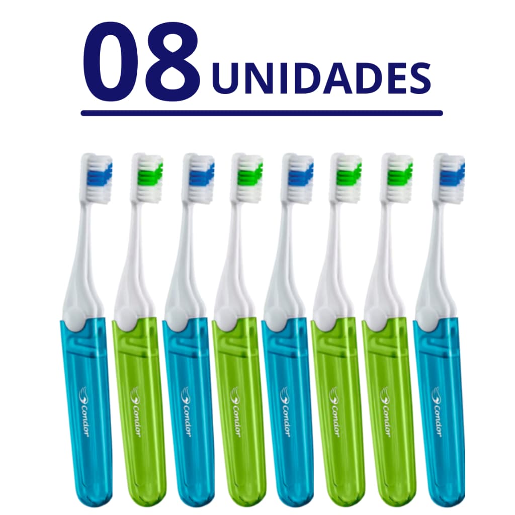 Kit Escovas de Dente Portátil p/ Viagem com Estojo Protetor Dia a Dia Higiene Bucal
