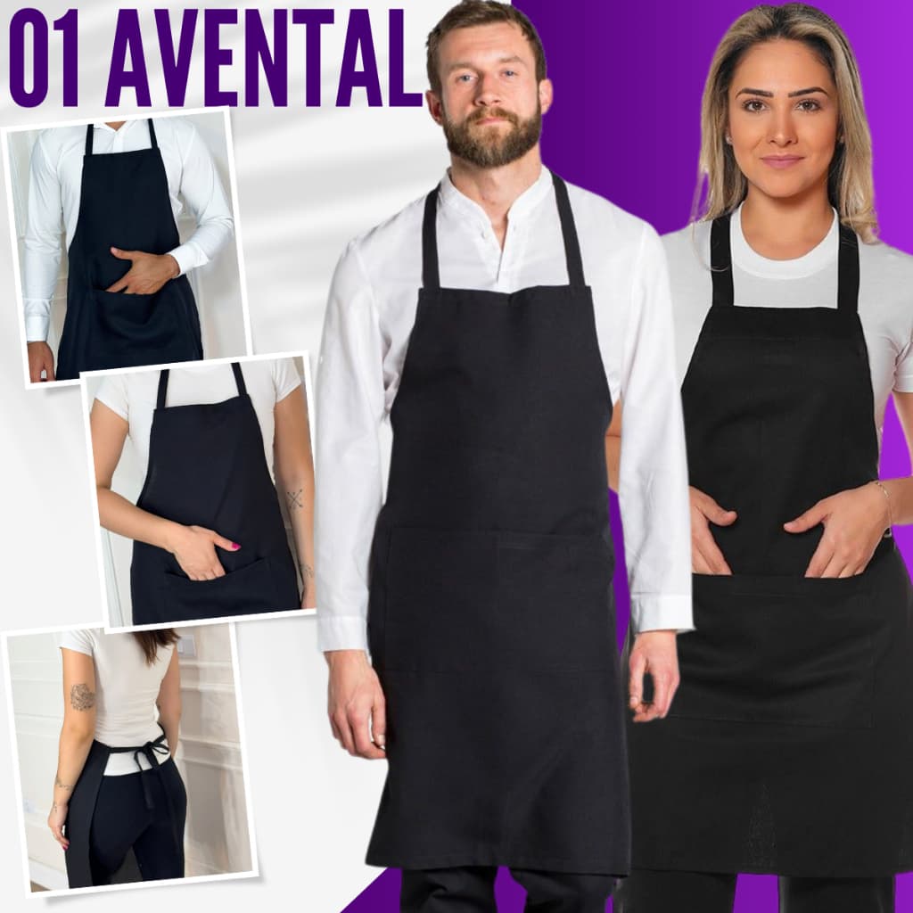 Avental Com Bolso Reforçado Cozinha Churrasqueiro Restaurante Uniforme Avental Oxford Buffet Uniforme Cozinha