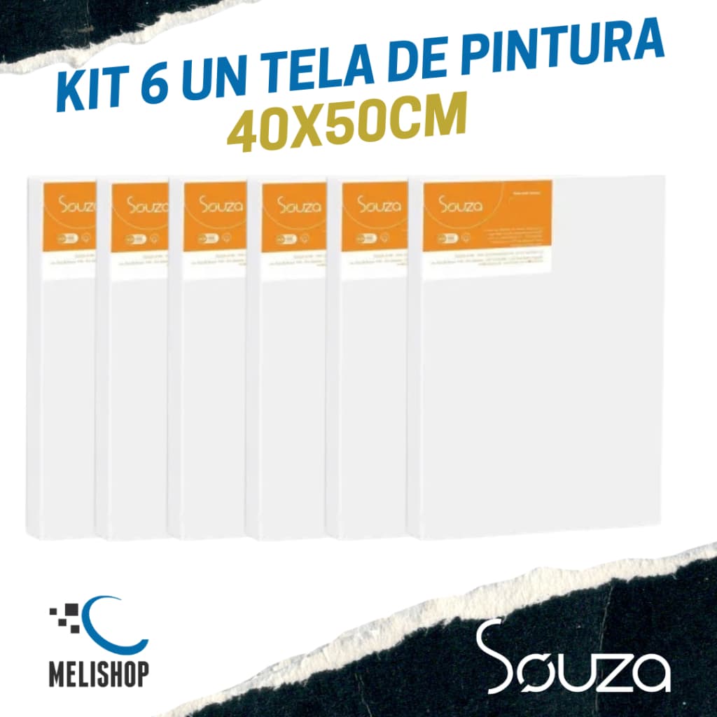 Kit 06 Telas para Pintura 40x50cm Souza e Cia