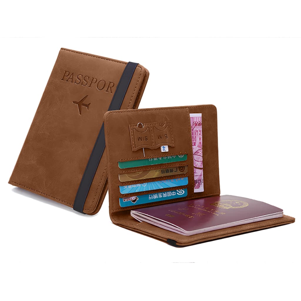 Porta Passaporte Carteira De Viagem PU Capa De Couro Porta Documentos Cartões Para Viagens