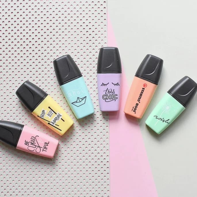 KIT 3/4/6 Marca Texto Love Mini Cores Pastéis Stabilo