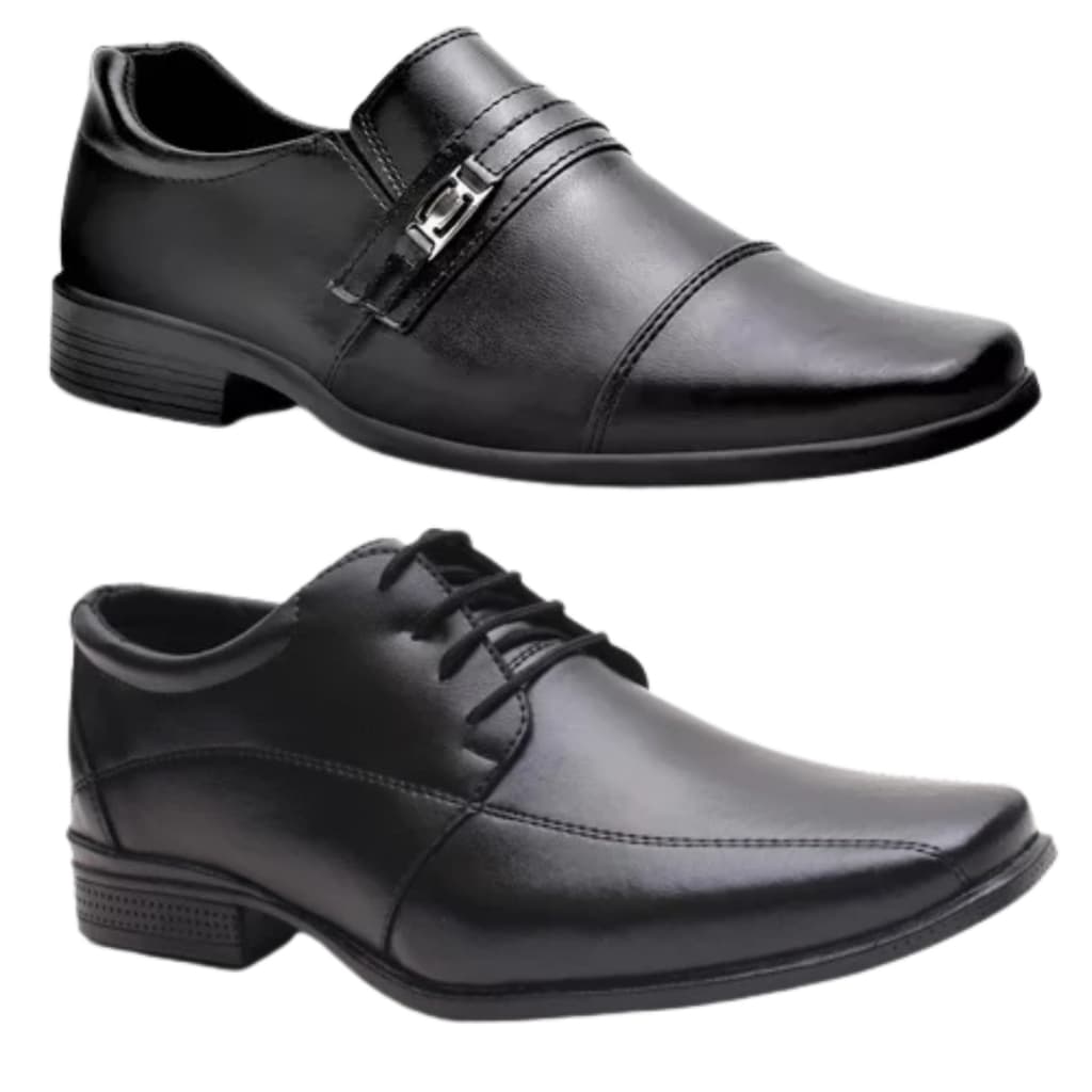 Kit 2 Pares De Sapato Social Masculino Oxford com Fivela Elegante