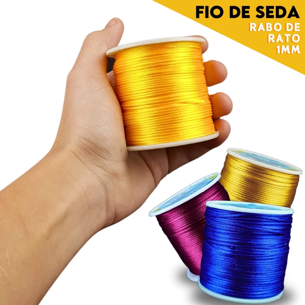 Fio De Seda 1.0mm 100metros | Cordão Rabo De Rato Brilhante Resistente e de Alta Qualidade - NL