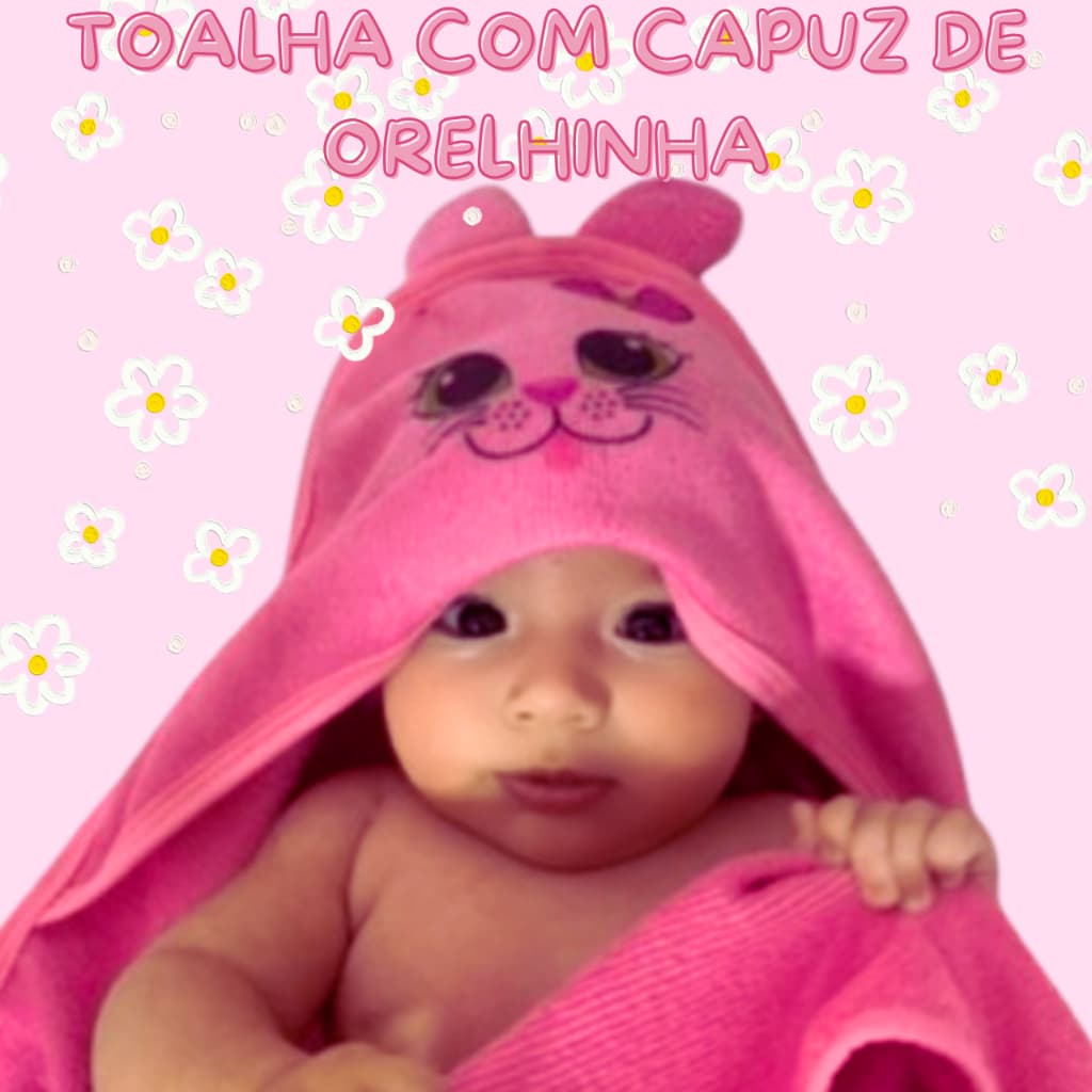 Toalha de banho bebe com capuz infantil Recém Nascido de orelhinha estampada bichinho
