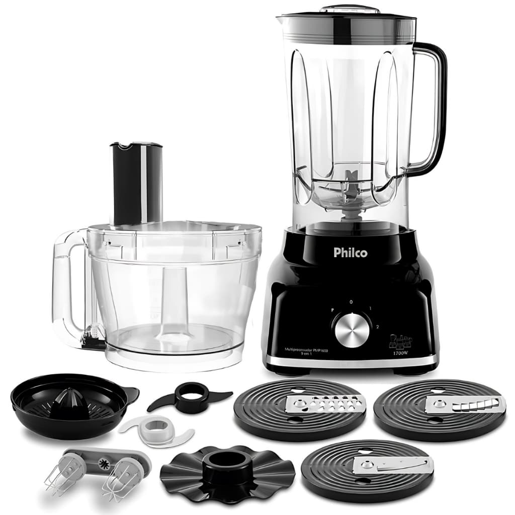 Multiprocessador 9 Em 1 Batedeira Espremedor Philco Turbo 1700w (Mais Forte do Mercado Brasileiro)
