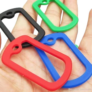 Moldura de borracha para dog tags, placa ou plaquetas de identificação 02 pares (4 und.)